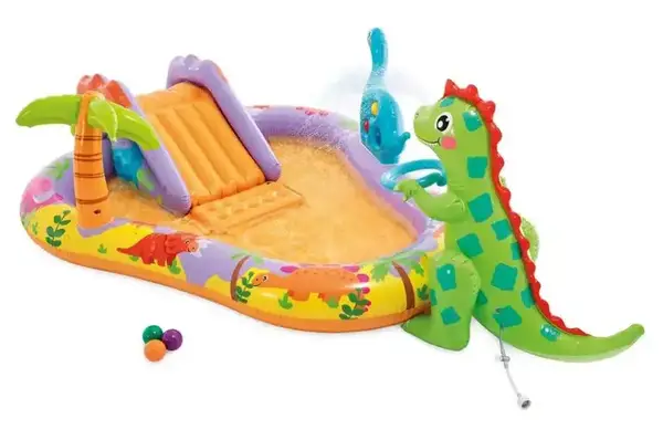 Ігровий центр 56139 "Діно Парк" надувний з гіркою р. 201x157x69 см 159л INTEX купити