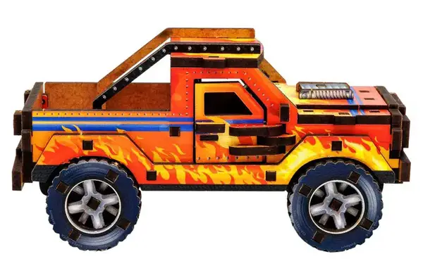 Конструктор 3D Puz-00972"Turbo off-road", дерев'яний PuzzleOk купити недорого в Україні, фото 2