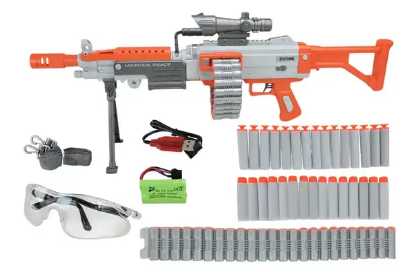 Автомат WY2102A акумулятор, стріляє поролоновими кулями, коробка р.81x32x9см купити недорого в Україні, фото 2