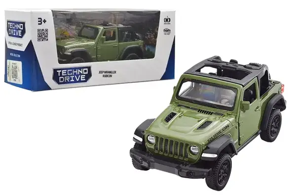 Автомодель - JEEP WRANGLER RUBICON 2021 (зелений) 250339U в коробці TechnoDrive купити