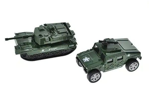 Набір машин металевих інерційних військових, в коробці 4шт MB179 р.27,3*4,9*11,4см купити недорого в Україні, фото 3