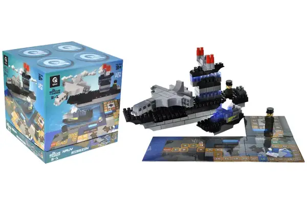 Конструктор блочний QB300-205 "Block&Steps: Морська Місія" + ходилка і меморі гра 3в1, 124дет. qbee купити