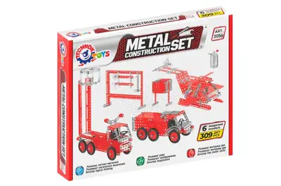 Конструктор металевий 2056 "Пожежна техніка" 309 дет. в коробці ТЕХНОК купити