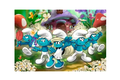 Пазли - 100 елм. - 16487 "Смурфики. Зустріч зі смурфами" Trefl купити