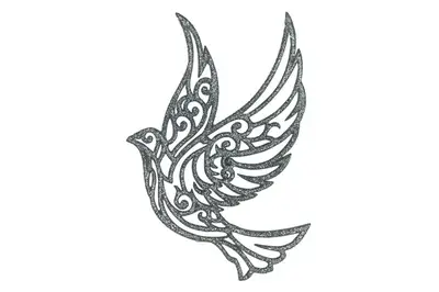 Новорічна іграшка Голуб (срібло) dove-4 14х12х0.3 см(ціна за 1 шт) купити