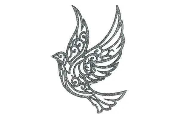 Новорічна іграшка Голуб (срібло) dove-4 14х12х0.3 см(ціна за 1 шт) купити