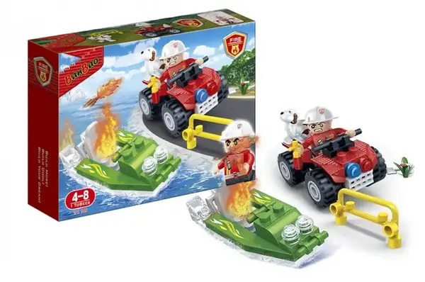 Конструктор "Пожежники" 7118 (62 елм.) Катер та джип / BanBao купити