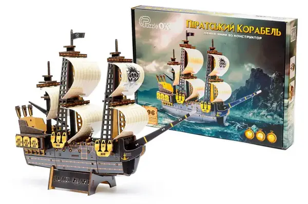 Дерев'яний 3D конструктор "Піратський корабель" Puz-00928 р.34*27*9см PuzzleOk купити