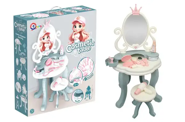 Косметичний столик з дзеркалом 1638 ментоловий, на ніжках, в коробці ТЕХНОК купити