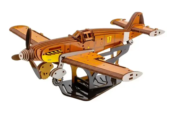 Конструктор Puz-00942 "Винищувач Bf 109" дерев'яний, 258 дет., розмір 34.6х37.5х17.5см PuzzleOK купити недорого в Україні, фото 7