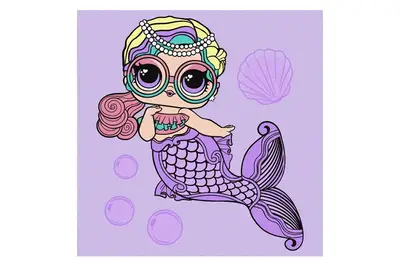 Набір для розпису по номерах для дітей "L.O.L. Surprise! Mermaids Miss Sea" 40х40 см. KHO6263 купити