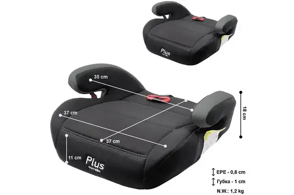Автокрісло-бустер Plus CRL-16007 Storm Grey+направляючий ремінь CARRELLO купити недорого в Україні, фото 2