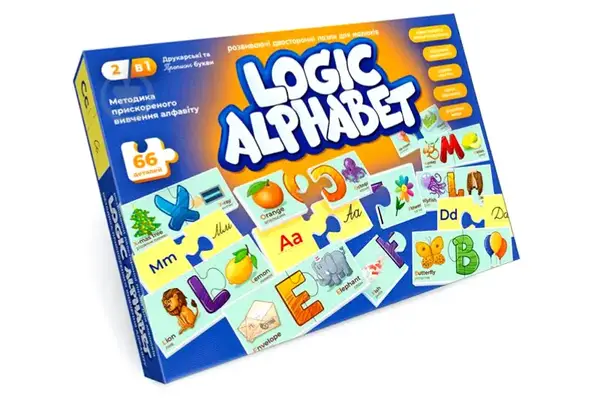 Настільна гра G-LoA-01-04U "Logic Alphabet" пазли-асоціації, укр/англ. DANKO купити
