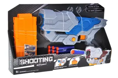 Бластер на поролонових патронах, в коробці, 2кольори 690009 р.39*6*23см купити