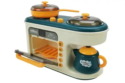 Кухня G775A батарейка, світло, звук, зеленого кольору, продукти, аксесуари, коробка р.34x17,5x26 см купити