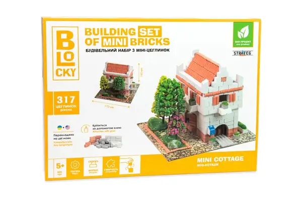 Будівельний набір для творчості з міні-цеглинок BLOCKY "Міні-Котедж" 31002 STRATEG купити