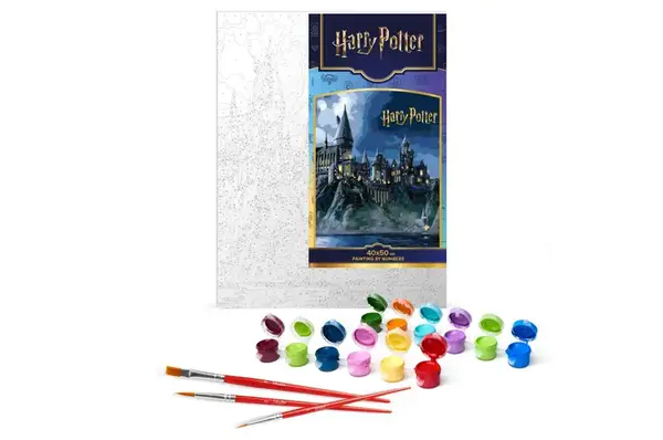 Набір для розпису по номерах KHO5230 WB"Harry Potter: Гоґвортс вночі з фарбами металік extra" 40х50см IDEYKA купити недорого в Україні, фото 2