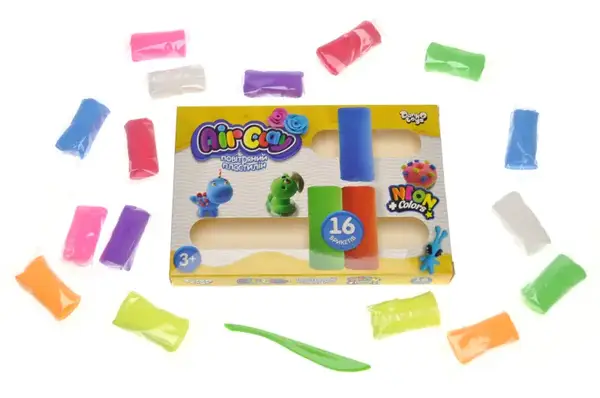 Набір для ліплення з легким пластиліном ARCL-04-01U "Air Clay" 16 шт. в коробці DANKO купити