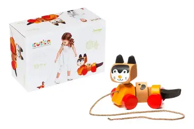 Дерев'яна іграшка "Котик-каталка" арт. 13616 CUBIKA купити