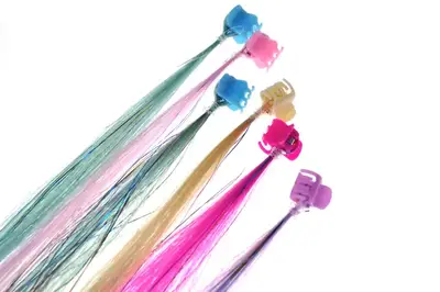 Аксесуари для дівчат YH-52604 Прядки волосся яскравих кольорів на заколках, ціна за планшетку 44x25x2 см купити