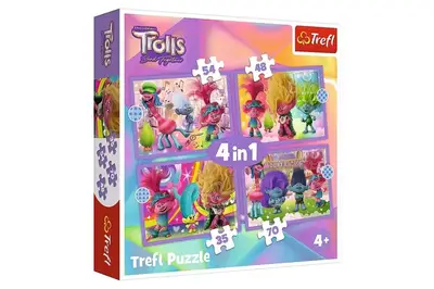 Пазли - 4в1 - 34622 "Пригоди кольорових Тролей", Trefl купити