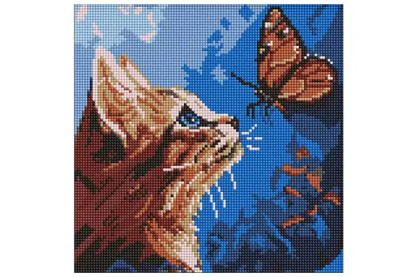 Набір з алмазною мозаїкою AMO20076 "Котик та метелик" 30х30см IDEYKA купити