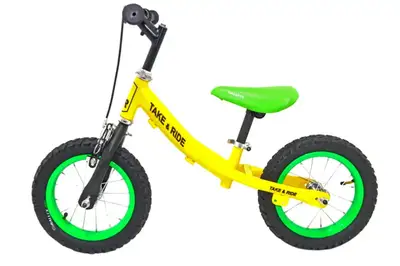 Велобіг Take&Ride RB-40 Lux з тормозами жовто-салатовий купити