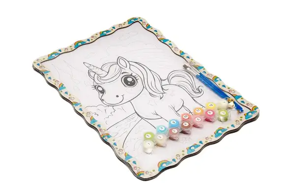 Картина по номерах Puz-22950 "Милий Єдиноріг " дерев'яна, формат А3 PuzzleOk купити недорого в Україні, фото 2