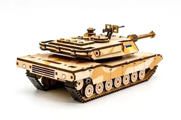 Конструктор Puz-26917 "ABRAMS" дерев'яний, 187 дет., розмір 28х11х10 см PuzzleOk купити недорого в Україні, фото 5