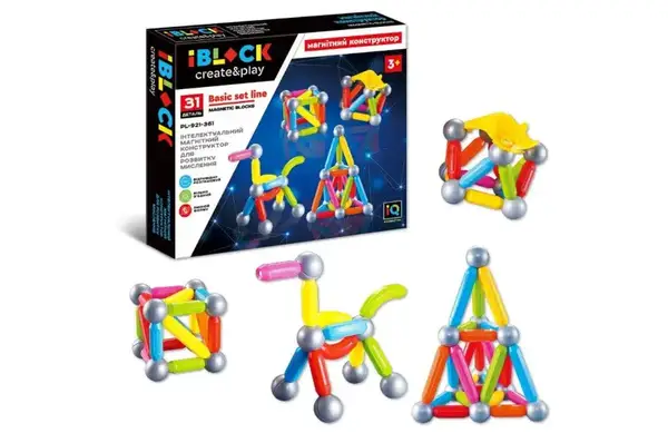 Конструктор магнітний, IBLOCK ,PL-921-361, 36 деталей, в коробці купити