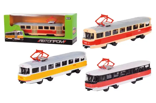 Трамвай 6411АВСD металевий, в коробці 19,5x5x8 см АВТОПРОМ купити