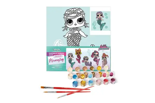 Набір для розпису по номерах для дітей "L.O.L. Surprise! L.O.L. Mermaids Merbaby" 40х40 см. KHO6262 купити недорого в Україні, фото 2