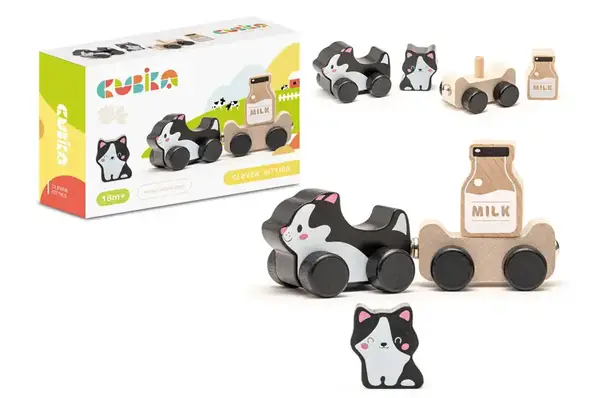 Дерев’яна іграшка "Веселі кошенята" арт. 15450 CUBIKA купити