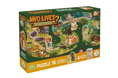 Пазл ходилка "Хто живе в лісі" з дерев'яними фігурками 300608 DoDo купити