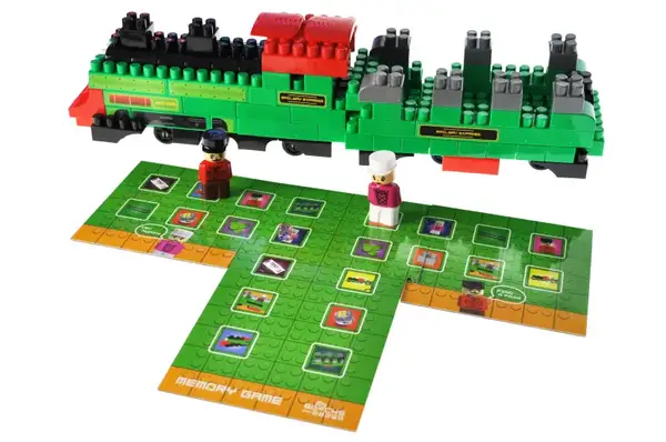 Конструктор блочний QB300-202 "Block&Steps: Залізничний Експрес" + ходилка і меморі гра 3в1, 136дет. qbee купити недорого в Україні, фото 3