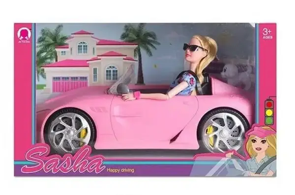 Машина з лялькою "Sasha" і цуценям в коробці 51840 р.35,5*19*21см купити