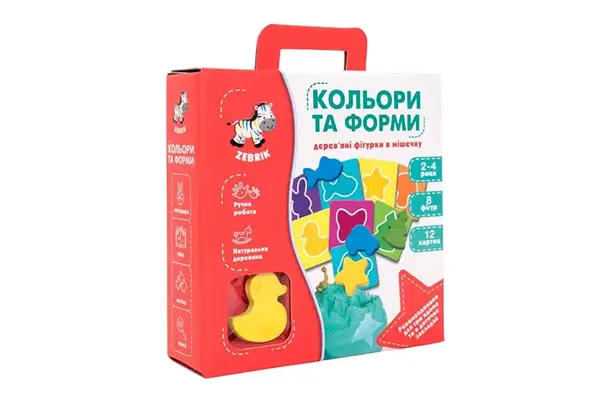 Дерев'яна гра "Кольори та форми" в мішечку ZB2001-01 VladiToys купити