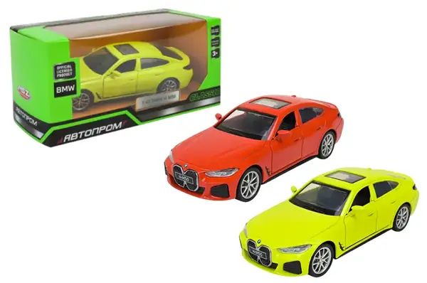 Машина металева "Автопром" 4378, 1:43 BMW I4 M50, 2 кольори, відкриваються двері, в коробці р. 14,5*6,5*7см купити