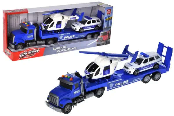 Машина автовоз RJ6674-13 з вертольотом, інерційна, озвучена, зі світлом, в коробці р.47,5x10x17,5 см YG Toys купити