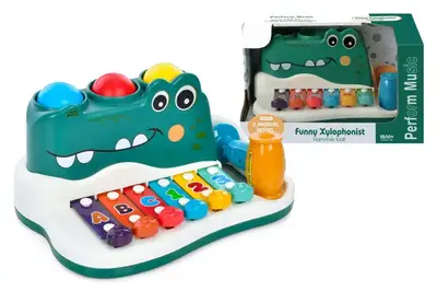 Ксилофон RJ6807 "Крокодил" в коробці р.26x10,5x14 см YG Toys купити