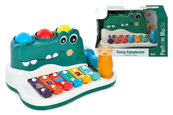Ксилофон RJ6807 "Крокодил" в коробці р.26x10,5x14 см YG Toys купити