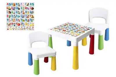 Стіл дитячий зі 2 стільцями 6021 "Абетка" multicolor BAMSIC купити