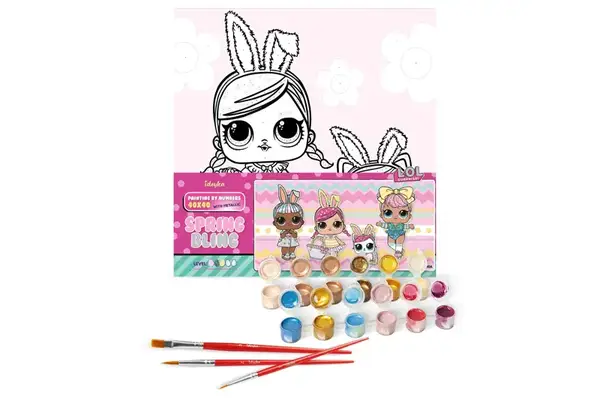Набір для розпису по номерах 40x40 см KHO1102 "L.O.L. Spring Bling Hops with Kittea" Ideyka купити недорого в Україні, фото 2
