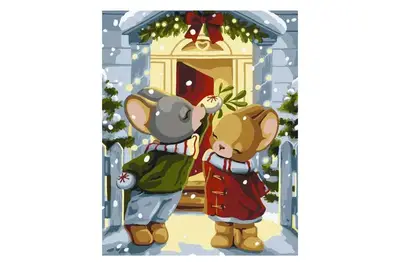 Набір для розпису по номерах "Під омелою" KHO6552 40х50см IDEYKA купити