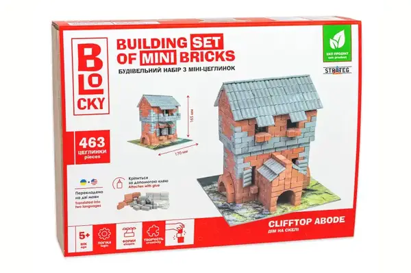 Будівельний набір для творчості з міні-цеглинок BLOCKY "Дім на скелі" 31017 STRATEG купити