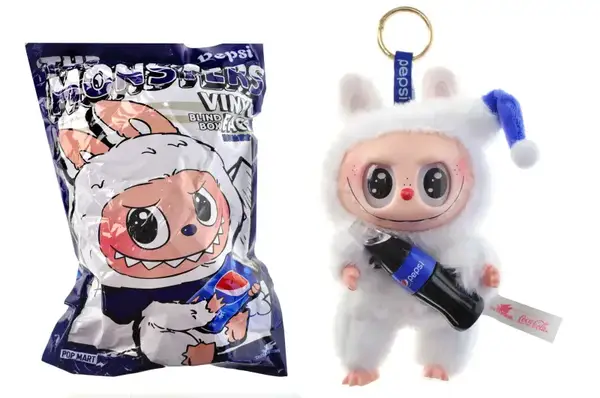 М'яка іграшка-брелок монстрик Лабубу Пепсі в пакеті та коробці купити