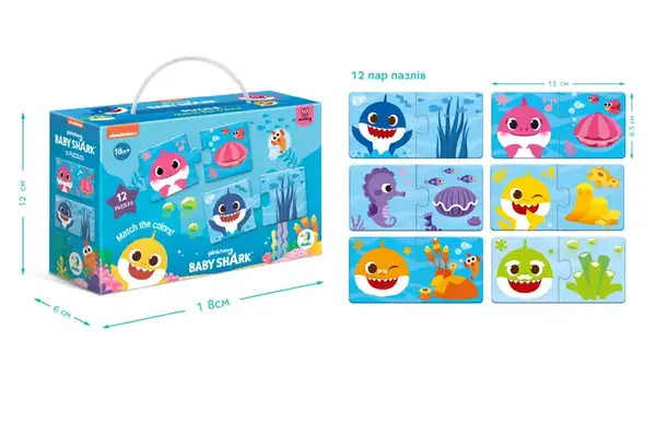Пазл Дуо "Baby Shark: З'єднай кольори" 200586 DoDo купити недорого в Україні, фото 4