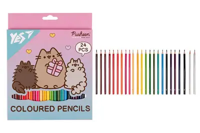Олівці кольорові Yes 24 кольорів Pusheen. Stormy and Pip 290741 купити