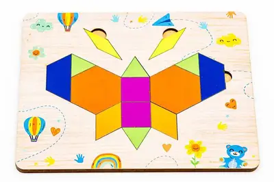 Головоломка дерев'яна Puz-91730 "Танграм Метелик" р.17х14х0,6 см PuzzleOk купити