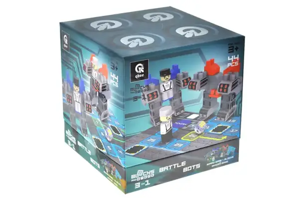 Конструктор блочний QB300-102 "Block&Steps: Бої Роботів" + ходилка і меморі гра 3в1, 44дет. qbee купити недорого в Україні, фото 5